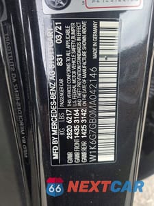 Zdjęcie 10 z 10 samochodu: 2021 MERCEDES-BENZ S 580 4MATIC VIN:W1K6G7GB0MA042146 - miniatura