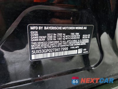 Zdjęcie 12 z 12 samochodu: 2026 BMW X3 B M W X SERIES 4D SUV 30 XDRIVE MSPORT VIN:5UX53GP02T9417999 - miniatura