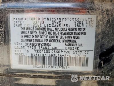 Zdjęcie 12 z 12 samochodu: 2023 NISSAN SENTRA SV VIN:3N1AB8CV3PY249674 - miniatura