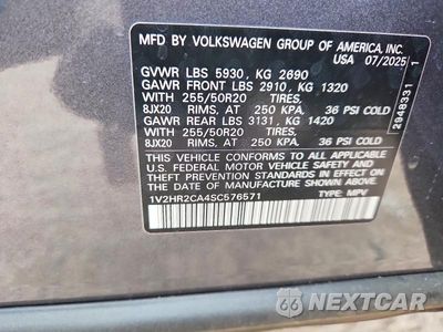 Zdjęcie 13 z 13 samochodu: 2025 VOLKSWAGEN ATLAS SE VIN:1V2HR2CA4SC576571 - miniatura