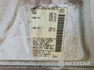 Zdjęcie 12 z 12 samochodu: 2013 NISSAN ALTIMA 3.5 S VIN:1N4BL3AP0DC122333 - miniatura