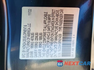 Zdjęcie 13 z 13 samochodu: 2023 ACURA INTEGRA A-SPEC VIN:19UDE4H39PA014039 - miniatura