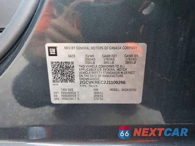 Zdjęcie 12 z 12 samochodu: 2018 CHEVROLET SILVERADO K1500 LT VIN:2GCVKREC2J1109296 - miniatura