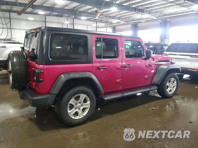 Trzecie zdjęcie samochodu z tyłu: 2021 JEEP WRANGLER UNLIMITED SPORT VIN:1C4HJXDG1MW861352 - miniatura
