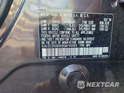 Zdjęcie 12 z 12 samochodu: 2016 HONDA HR-V EX VIN:3CZRU6H59GM740565 - miniatura