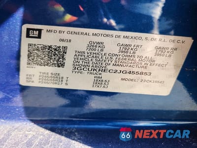 Zdjęcie 12 z 12 samochodu: 2018 CHEVROLET SILVERADO K1500 LT VIN:3GCUKREC2JG455853 - miniatura