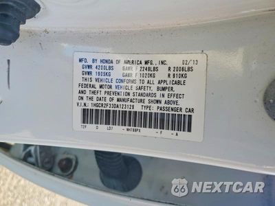 Zdjęcie 13 z 13 samochodu: 2013 HONDA ACCORD LX VIN:1HGCR2F33DA123129 - miniatura