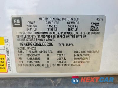 Zdjęcie 13 z 13 samochodu: 2016 CHEVROLET TRAVERSE LT VIN:1GNKRGKD6GJ300287 - miniatura