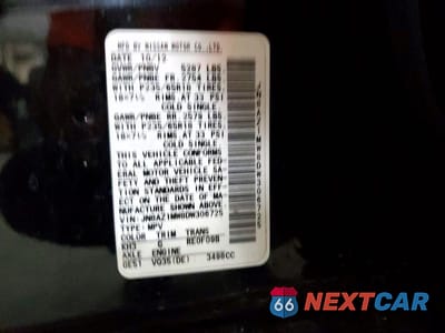 Zdjęcie 13 z 13 samochodu: 2013 NISSAN MURANO S VIN:JN8AZ1MW8DW306725 - miniatura