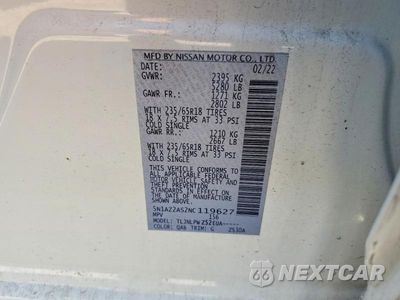 Zdjęcie 13 z 13 samochodu: 2022 NISSAN MURANO S VIN:5N1AZ2AS2NC119627 - miniatura