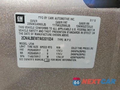 Zdjęcie 13 z 13 samochodu: 2010 CHEVROLET EQUINOX LS VIN:2CNALBEW7A6301034 - miniatura