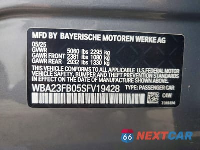 Zdjęcie 12 z 12 samochodu: 2025 BMW 4ER 430I GRAN COUPE VIN:WBA23FB05SFV19428 - miniatura