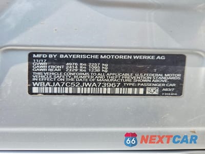 Zdjęcie 12 z 12 samochodu: 2018 BMW 5ER XI VIN:WBAJA7C52JWA73967 - miniatura