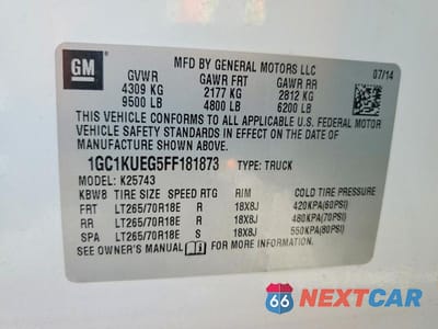 Zdjęcie 13 z 13 samochodu: 2015 CHEVROLET SILVERADO K2500 HEAVY DUTY VIN:1GC1KUEG5FF181873 - miniatura
