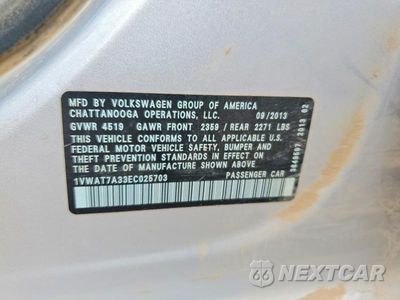 Zdjęcie 12 z 12 samochodu: 2014 VOLKSWAGEN PASSAT S VIN:1VWAT7A33EC025703 - miniatura