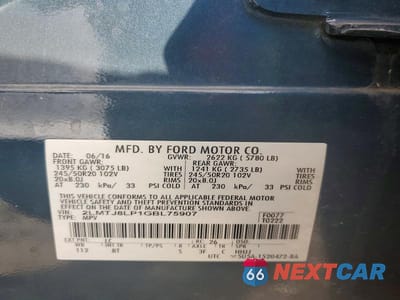 Zdjęcie 13 z 13 samochodu: 2016 LINCOLN MKX RESERVE VIN:2LMTJ8LP1GBL75907 - miniatura