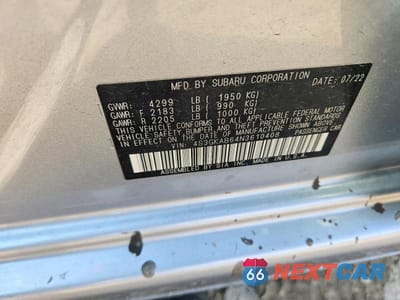 Zdjęcie 13 z 13 samochodu: 2022 SUBARU IMPREZA VIN:4S3GKAB64N3610408 - miniatura