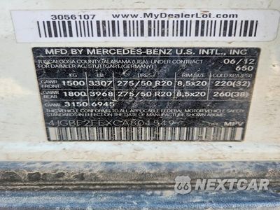 Zdjęcie 12 z 12 samochodu: 2012 MERCEDES-BENZ GL 350 BLUETEC VIN:4JGBF2FEXCA801549 - miniatura