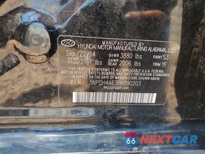 Zdjęcie 12 z 12 samochodu: 2015 HYUNDAI ELANTRA SE VIN:5NPDH4AE3FH590203 - miniatura