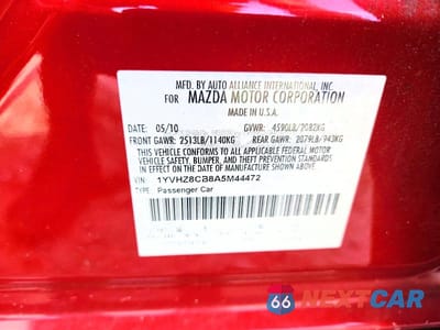 Zdjęcie 12 z 12 samochodu: 2010 MAZDA 6 S VIN:1YVHZ8CB8A5M44472 - miniatura