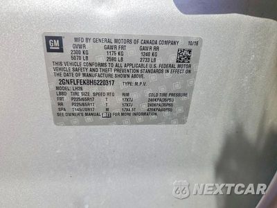 Zdjęcie 13 z 13 samochodu: 2017 CHEVROLET EQUINOX LT VIN:2GNFLFEK8H6220317 - miniatura