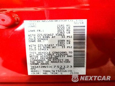 Zdjęcie 12 z 12 samochodu: 2018 NISSAN ROGUE SV VIN:5N1AT2MV3JC752123 - miniatura