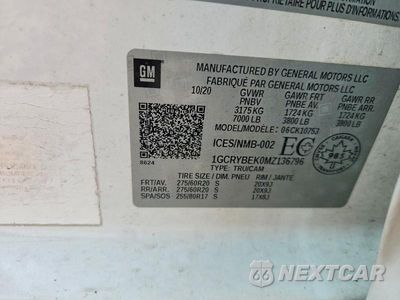 Zdjęcie 12 z 12 samochodu: 2021 CHEVROLET SILVERADO K1500 CUSTOM VIN:1GCRYBEK0MZ136796 - miniatura