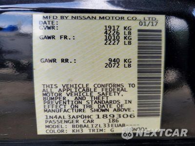 Zdjęcie 13 z 13 samochodu: 2017 NISSAN ALTIMA 2.5 SV VIN:1N4AL3AP0HC189306 - miniatura
