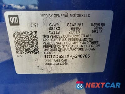 Zdjęcie 12 z 12 samochodu: 2023 CHEVROLET MALIBU LT VIN:1G1ZD5STXPF240785 - miniatura