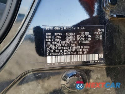 Zdjęcie 12 z 12 samochodu: 2019 HONDA HR-V LX VIN:3CZRU5H39KG707937 - miniatura