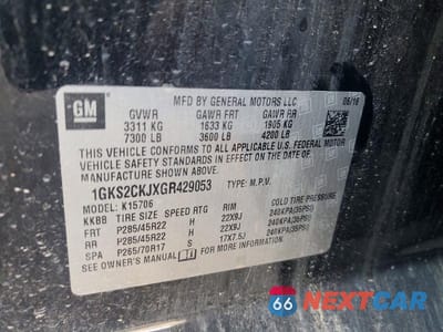 Zdjęcie 13 z 13 samochodu: 2016 GMC YUKON DENALI VIN:1GKS2CKJXGR429053 - miniatura
