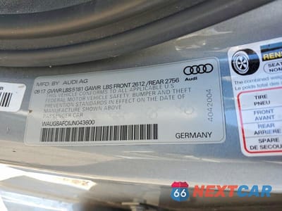 Zdjęcie 12 z 12 samochodu: 2018 AUDI A6 PREMIUM PLUS VIN:WAUG8AFC6JN043600 - miniatura