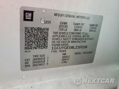 Zdjęcie 13 z 13 samochodu: 2020 CHEVROLET SILVERADO K1500 LTZ VIN:1GCUYGED8LZ193156 - miniatura
