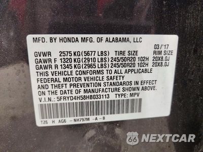 Zdjęcie 13 z 13 samochodu: 2017 ACURA MDX TECHNOLOGY VIN:5FRYD4H58HB033113 - miniatura