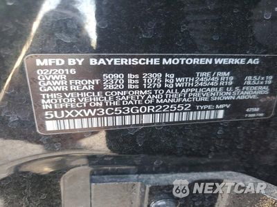 Zdjęcie 14 z 14 samochodu: 2016 BMW X4 XDRIVE28I VIN:5UXXW3C53G0R22552 - miniatura