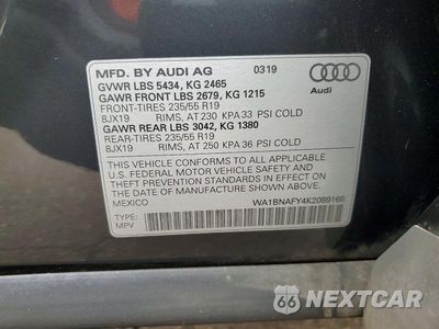 Zdjęcie 12 z 12 samochodu: 2019 AUDI Q5 PREMIUM PLUS VIN:WA1BNAFY4K2089165 - miniatura