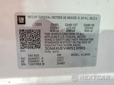 Zdjęcie 13 z 13 samochodu: 2021 CHEVROLET EQUINOX LT VIN:3GNAXUEV4MS130901 - miniatura