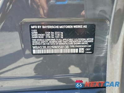 Zdjęcie 12 z 12 samochodu: 2022 BMW 540 I VIN:WBA53BJ02NWX58138 - miniatura