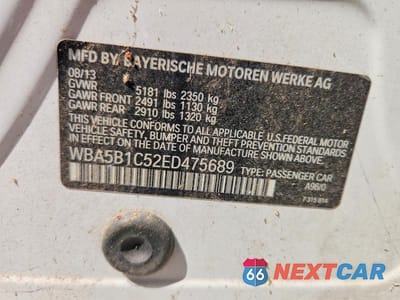 Zdjęcie 13 z 13 samochodu: 2014 BMW 535 I VIN:WBA5B1C52ED475689 - miniatura