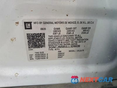 Zdjęcie 13 z 13 samochodu: 2020 CHEVROLET TRAX LS VIN:3GNCJNSB1LL329939 - miniatura
