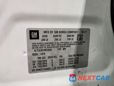 Zdjęcie 14 z 14 samochodu: 2017 CHEVROLET TRAX 1LT VIN:KL7CJLSB1HB223638 - miniatura