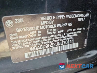 Zdjęcie 12 z 12 samochodu: 2018 BMW 330 XI VIN:WBA8D9G52JNU70111 - miniatura