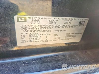 Zdjęcie 12 z 12 samochodu: 2014 GMC SIERRA K1500 SLT VIN:3GTU2VEJ2EG447880 - miniatura