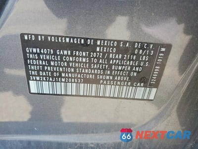 Zdjęcie 12 z 12 samochodu: 2014 VOLKSWAGEN JETTA BASE VIN:3VW2K7AJ1EM208537 - miniatura