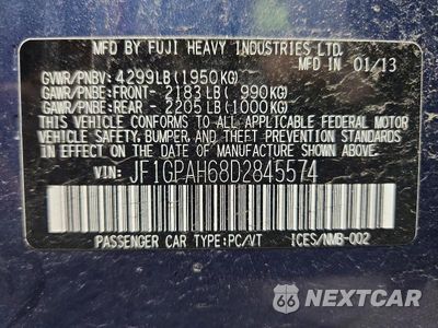 Zdjęcie 12 z 12 samochodu: 2013 SUBARU IMPREZA LIMITED VIN:JF1GPAH68D2845574 - miniatura