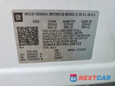 Zdjęcie 13 z 13 samochodu: 2019 CHEVROLET EQUINOX LT VIN:3GNAXJEVXKL339713 - miniatura