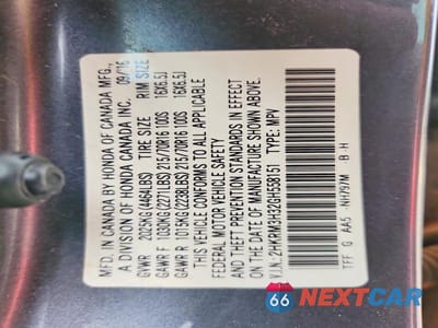 Zdjęcie 14 z 14 samochodu: 2016 HONDA CR-V LX VIN:2HKRM3H32GH558151 - miniatura