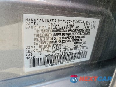 Zdjęcie 13 z 13 samochodu: 2024 NISSAN SENTRA S VIN:3N1AB8BV1RY213910 - miniatura