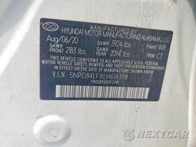 Zdjęcie 12 z 12 samochodu: 2020 HYUNDAI ELANTRA SEL VIN:5NPD84LFXLH614398 - miniatura