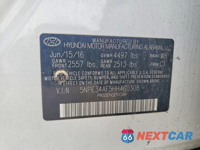 Zdjęcie 12 z 12 samochodu: 2017 HYUNDAI SONATA SPORT VIN:5NPE34AF5HH460308 - miniatura